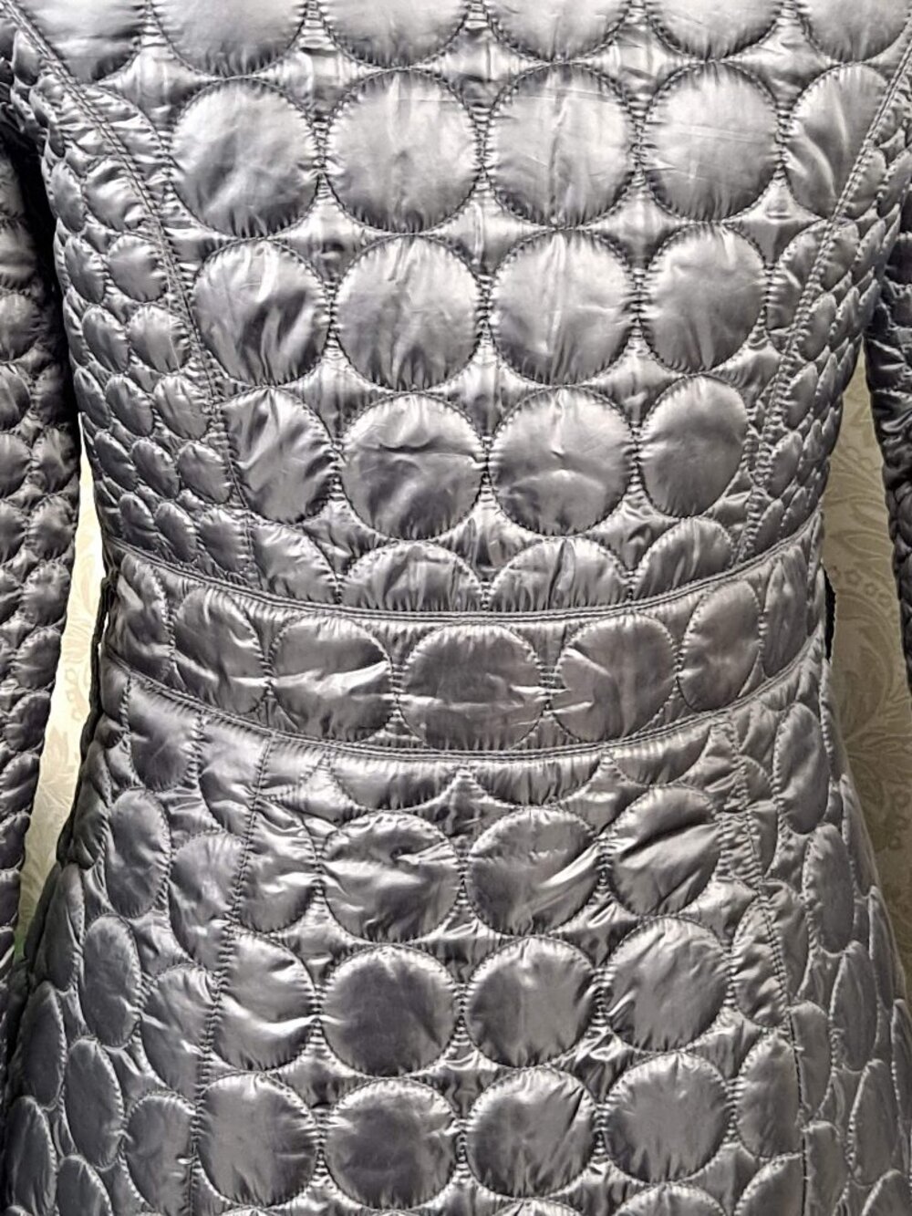 Laundry by Shelli Segal Size Small Black Puffer Coat Mid-Length Zip Front Pocket - Picture 9 of 15